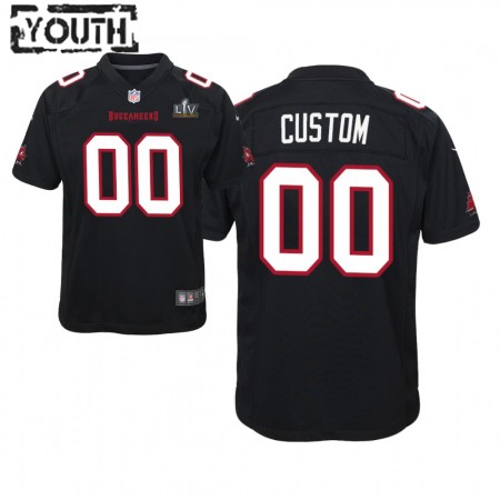 Kinder Tampa Bay Buccaneers Trikot  Personalisiert Nike Schwarz 2021 Super Bowl LV